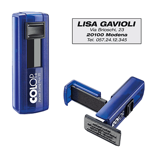 TIMBRE POCKET COLOP SP30 47 X 14mm INDIGO ALM NEGRA