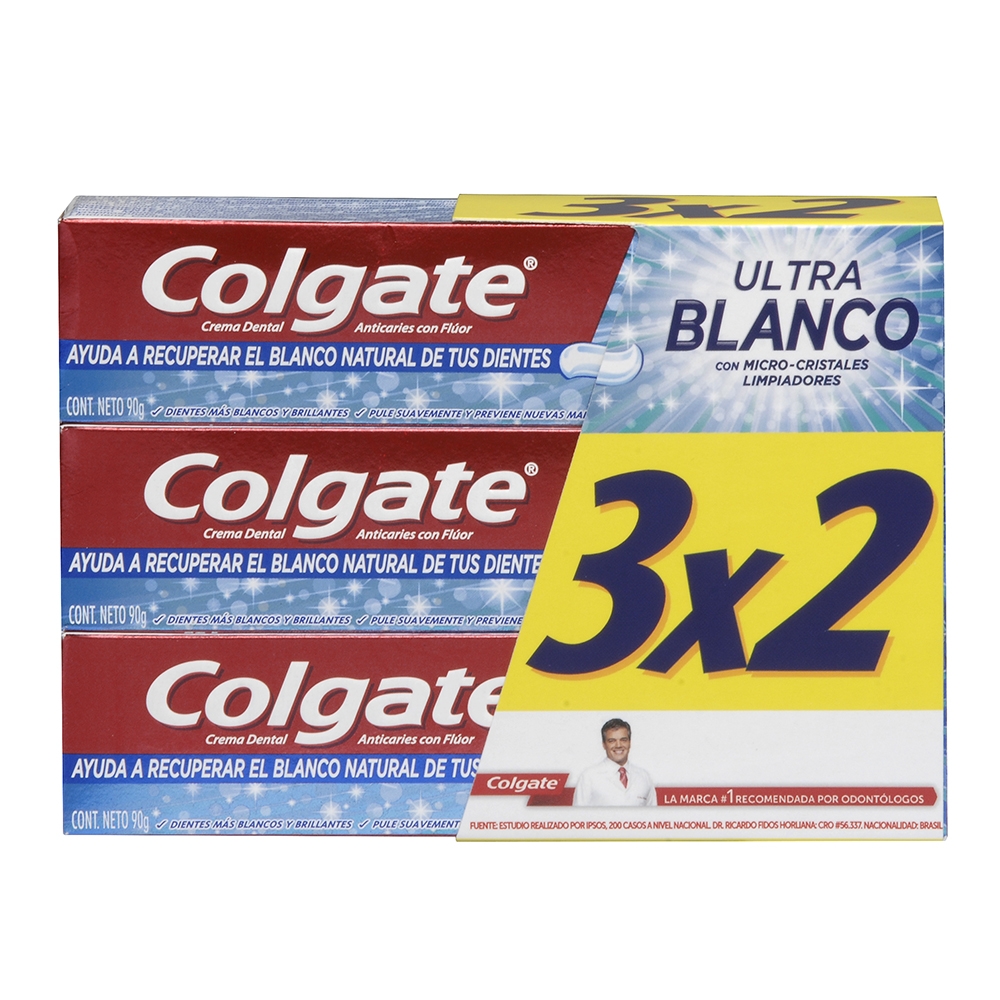 PACK PASTA DENTAL COLGATE ULTRA BLANCO 3X90GRS. 1