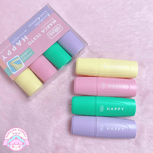 MINI DESTACADORES TILIBRA PASTEL HAPPY BLISTER 4 UNID.