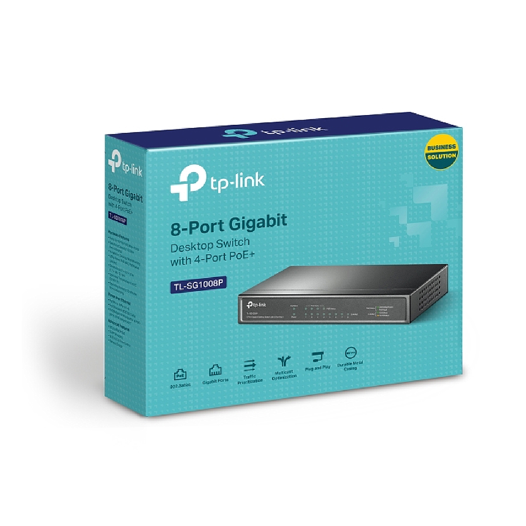SWITCH TP-LINK 8 POTR 1000MBPS 4 PORT POE TL-SG1008P 1