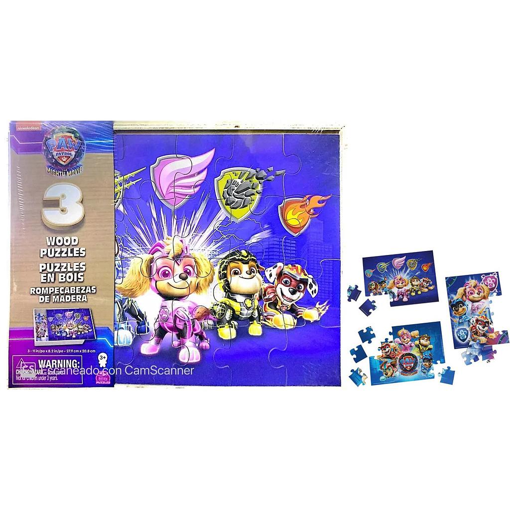 PUZZLE PAW PATROL MIGTHY 3 27.9CM X 20.8CM MADERA +3a. NICKELOD.(6067929) 1