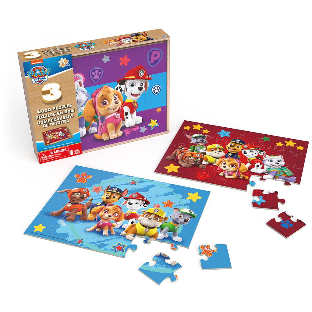 PUZZLE PAW PATROL 3 28.4CM X 21.3CM MADERA +3a.NICKELOD.(6066794) 1