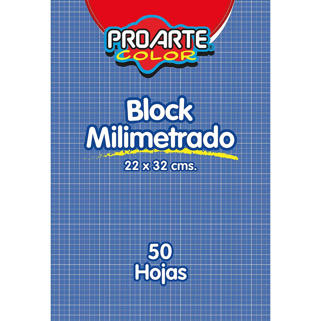 BLOCK MILIMETRADO PROARTE 50 Hjs. AZUL (CM) 1