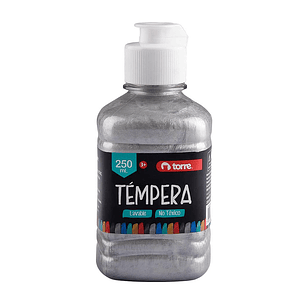 TEMPERA TORRE 250 ml PLATEADO (CM)