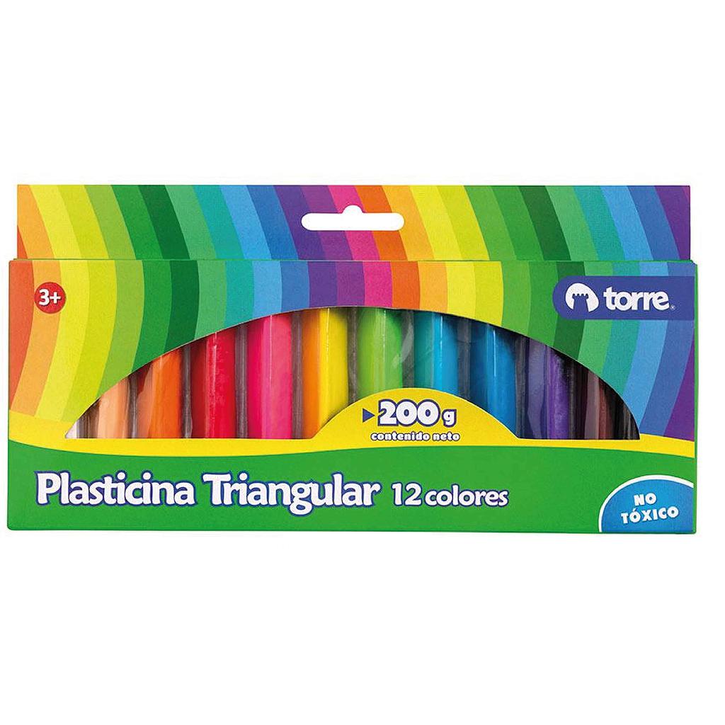 PLASTICINA TORRE TRIANGULAR 12 COLORES (CM) 1