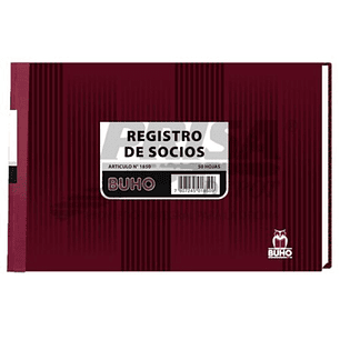LIBRO REGISTRO DE SOCIOS BUHO 50 Hjs.(ART-1850)