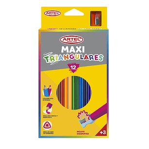 LAPICES DE COLORES ARTEL MAXI TRIANGULARES 12 Und. ( CM )