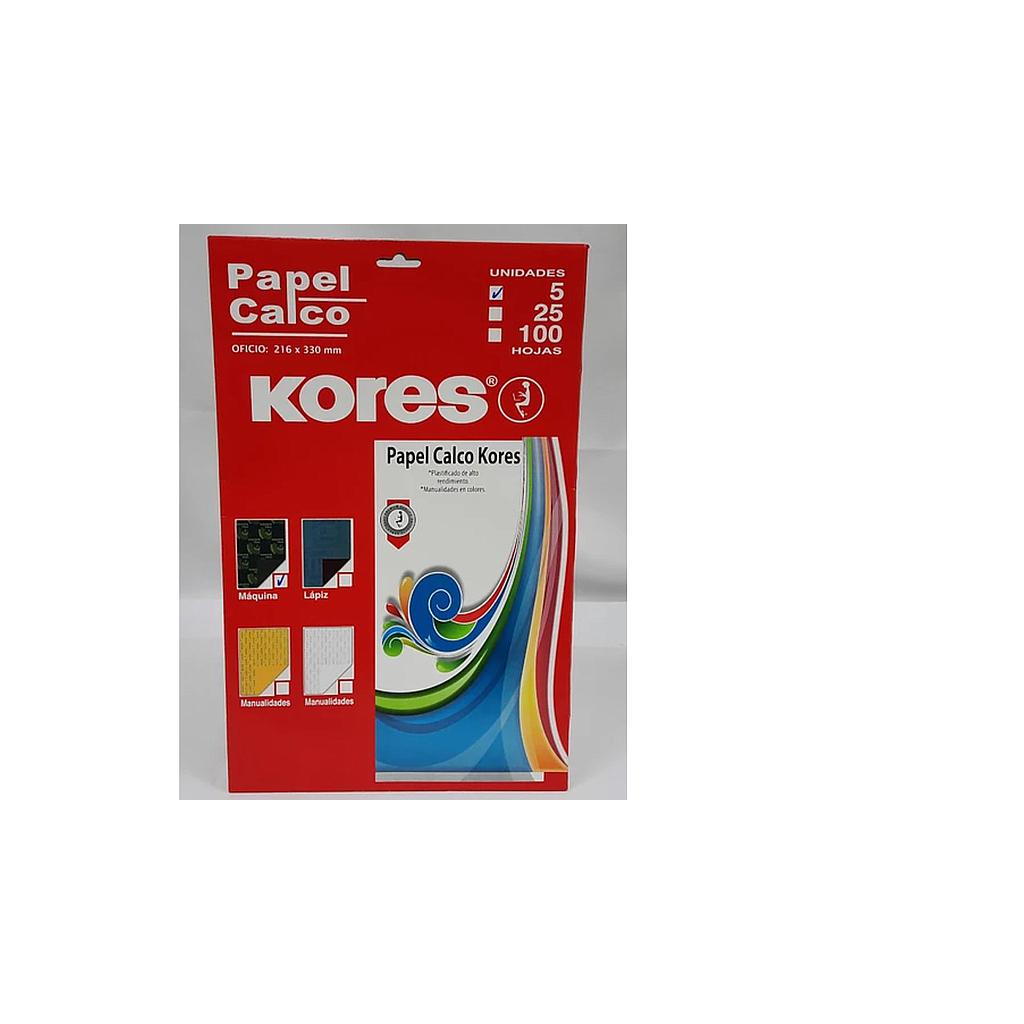 CARPETA CALCO KORES OFICIO NEGRO P/MAQUINA 5UNID. 1