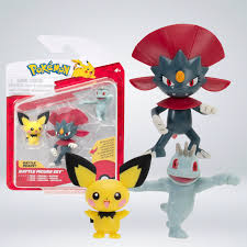 POKEMON SET 3 FIGURAS PICHU+WEAVILE+MACHOP +4a.(95155) 1