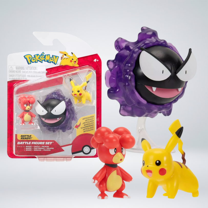 POKEMON SET 3 FIGURAS MAGBY+GASTLY+PIKACHU +4a.(95155) 1