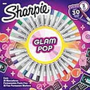 MARCADORES SHARPIE FINO PERMANENTE GLAM POP 30COLORES