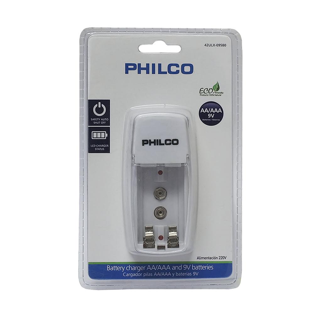 CARGADOR DE PILAS AA/AAA Y BATERIAS 9V PHILCO INCLUYE 2 PILAS AAA  1