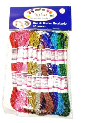 HILO DE BORDAR METALIZADO NILSA 12COL. 1