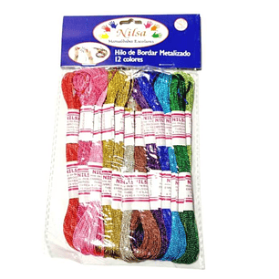 HILO DE BORDAR METALIZADO NILSA 12COL.