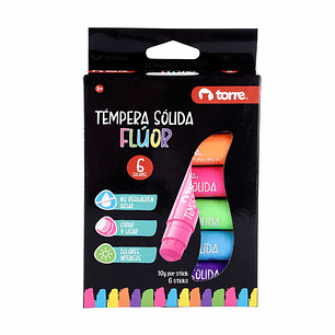 TEMPERA SOLIDA FLUOR TORRE 06 COLORES (CM)