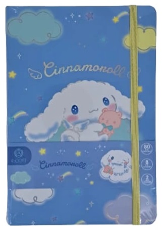 LIBRETA ASCOTT CINNAMORROLL CON STIKERS 80 HJS PREPICADA 21 X 14.8 CM 1