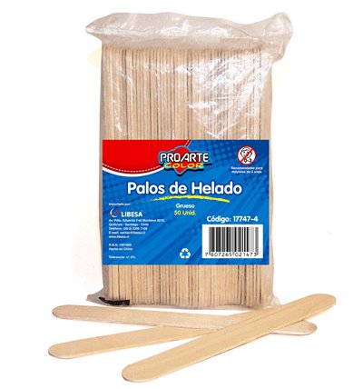 PALOS DE HELADO PROARTE GRUESO 50 UNID. 1