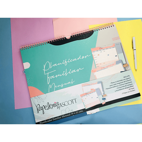 PLANIFICADOR FAMILIAR MENSUAL ASCOTT 34 HJS. 39X31 CMS. 1