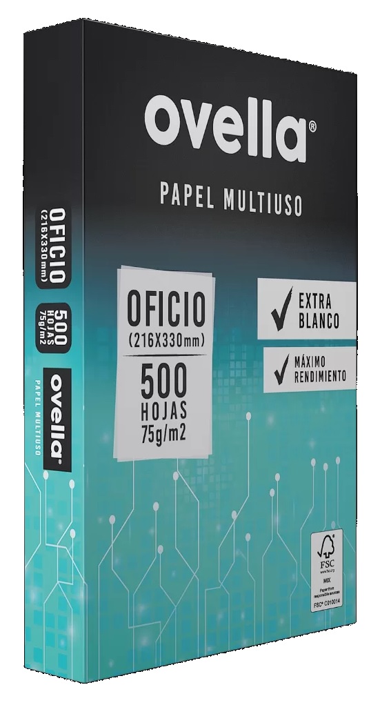 RESMA PAPEL FOTOCOPIA OVELLA OFICIO 75 g/m2 500 HOJAS ( CM ) 1