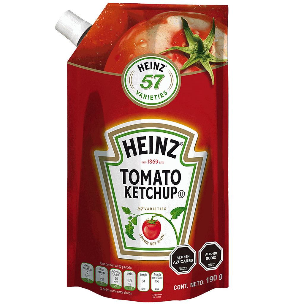 KETCHUP HEINZ DOY PACK 190GRS.  1