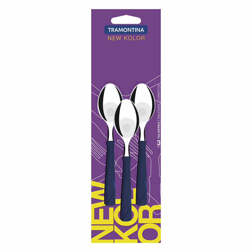 JUEGO DE CUCHARAS DE TE TRAMONTINA 3 PIEZAS NEW KOLOR 1