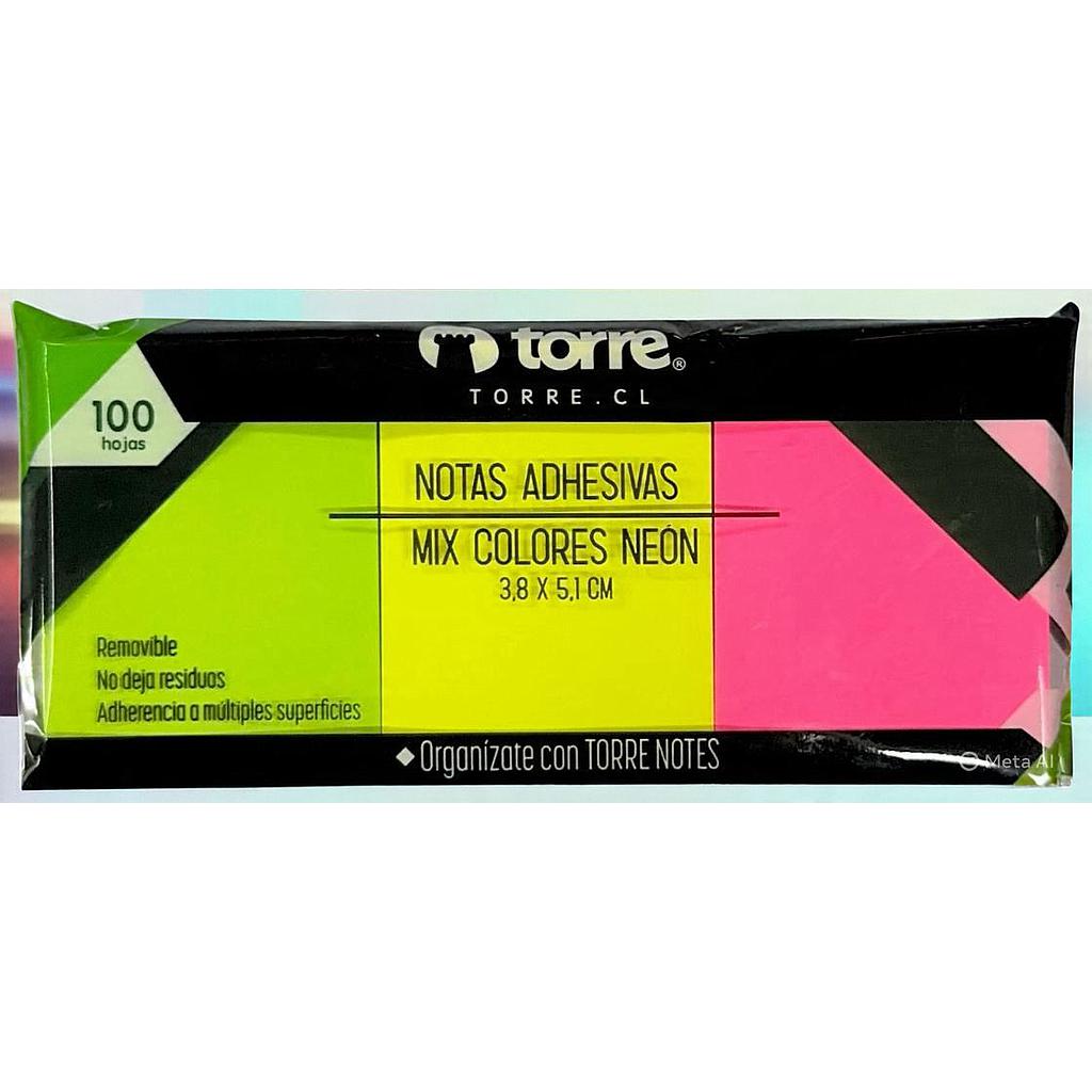 TACO NOTES TORRE MIX NEON 3UNID. 5,1 X 3,8CMS. 100HJS.(CM) 1