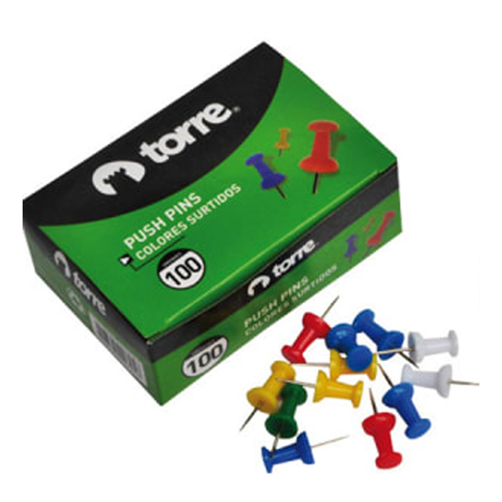 PUSH PINS TORRE 100UNID. COL.SURTIDOS (CM) 1