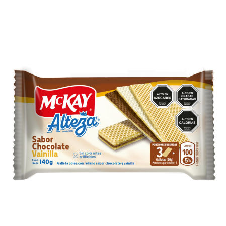 GALLETA OBLEA MACKAY ALTEZA CHOCOLATE VAINILLA 140GRS. 1