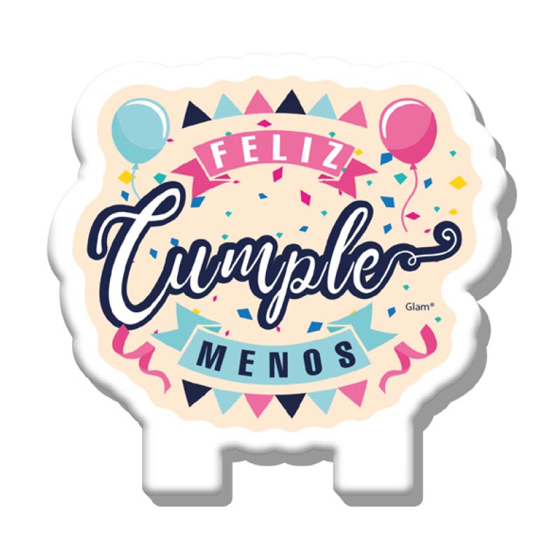 VELA GLAM FELIZ CUMPLE MENOS 1UNID. 1