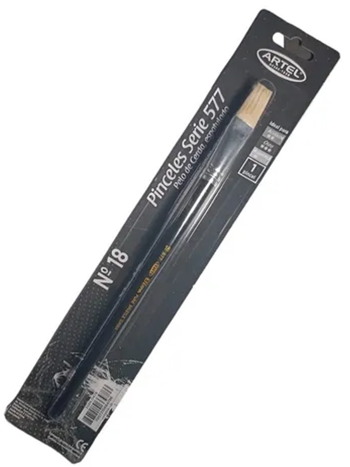 BLISTER PINCEL ESPATULADO ARTEL SERIE 577 N°18 1