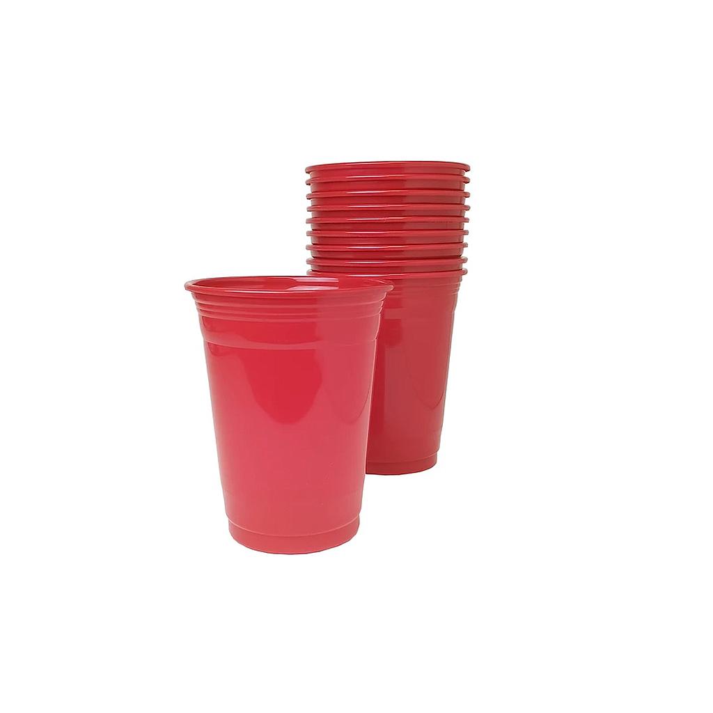 VASOS PLASTICOS GLAM ROJO 10UNID. 500CC 1