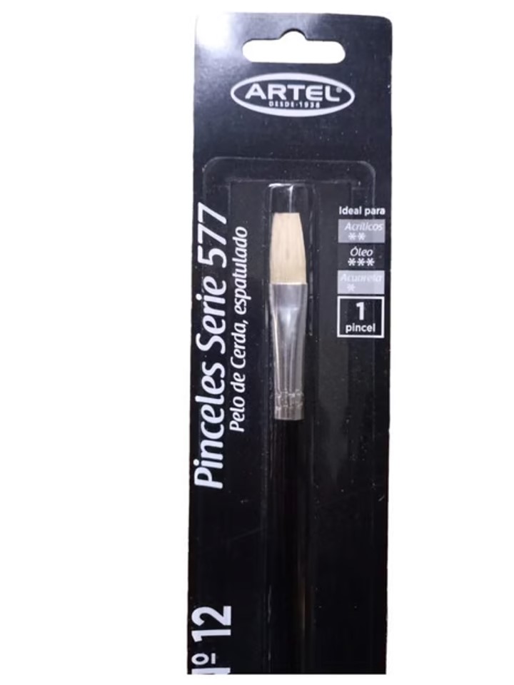 BLISTER PINCEL ESPATULADO ARTEL SERIE 577 N°12 1