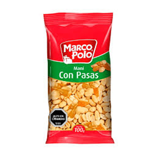 MANI CON PASAS MARCO POLO 100GRS. 1