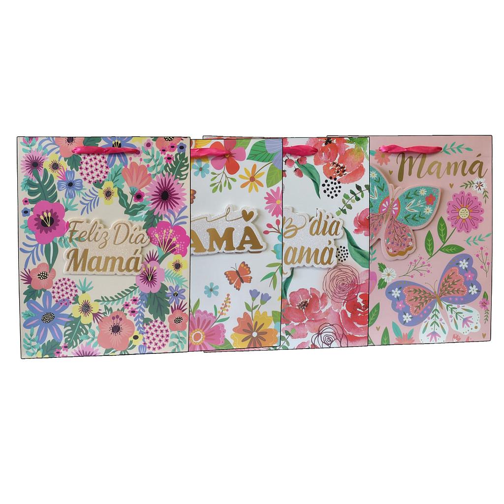 BOLSA DE REGALO GLAM MAMA FLORES 30X40X12CMS. 1