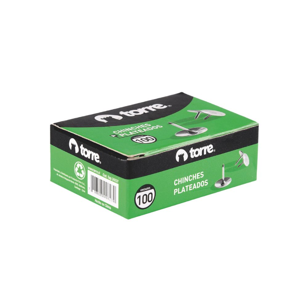 CHINCHES TORRE PLATEADOS 100UNID. ( CM ) 1