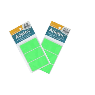 ETIQUETA VERDE FLUOR RECTANG. ADETEC 35 x 70 mm x 30 und.
