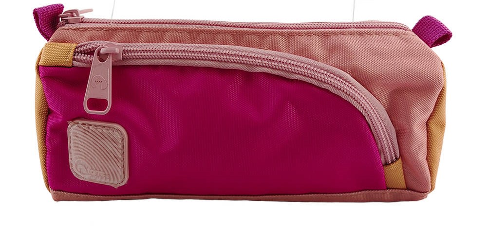 ESTUCHE ESCOLAR TORRE MIKONOS - ORANGE Y FUCSIA 2 CIERRES 1