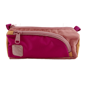 ESTUCHE ESCOLAR TORRE MIKONOS - ORANGE Y FUCSIA 2 CIERRES