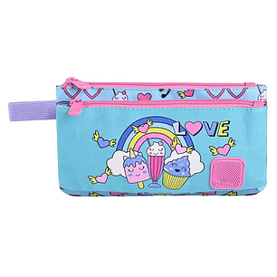 ESTUCHE ESCOLAR TORRE ULTRA - MINT PARTY 3 CIERRES