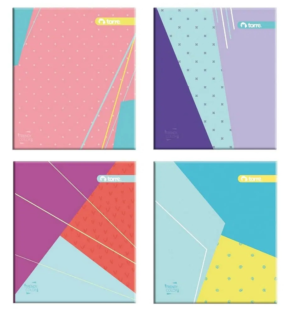 CUADERNO TORRE POCKET 5mm 90 Hjs TRENDY COLOR  1