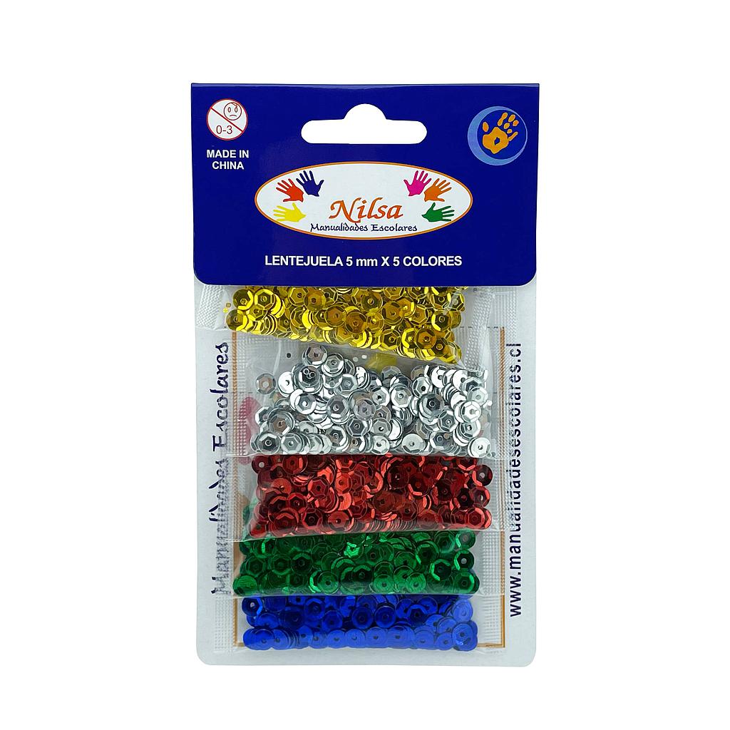 LENTEJUELAS COL.SURTIDOS 5MM. NILSA 1