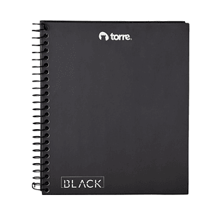 CUADERNO TORRE BOOK 1/2 OFICIO 120 Hjs. BLACK