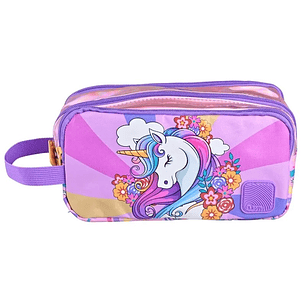 ESTUCHE ESCOLAR TORRE ROMA - PINK RAINBOW 3 CIERRES