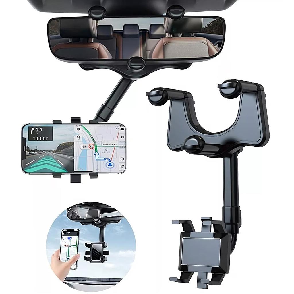 SOPORTE UNIVERSAL DE TELEFONO DBLUE PARA RETROVISOR GIRO 360° 1