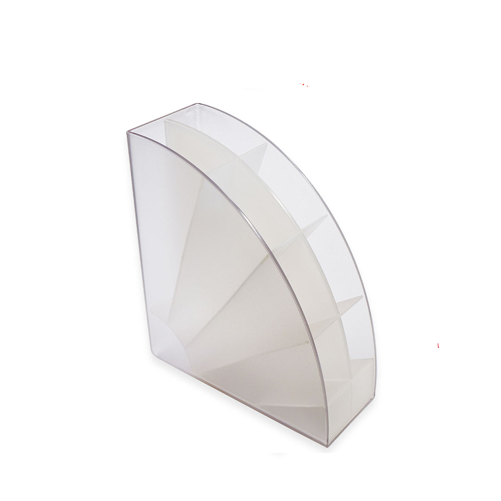 PORTA LAPIZ ABANICO SWORLD TRANSPARENTE 4 CUBICULOS 1