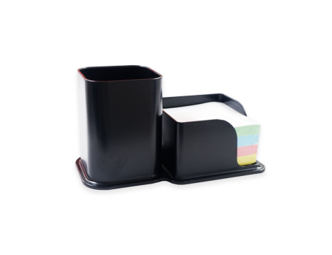 PORTA LAPIZ Y PORTA NOTA PLASTICO SWORLD NEGRO 1