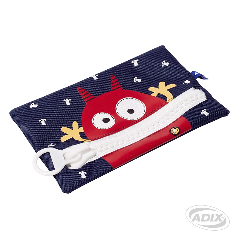 ESTUCHE ESCOLAR ADIX AZUL OSCURO CON CIERRE BLANCO (A503244) 1