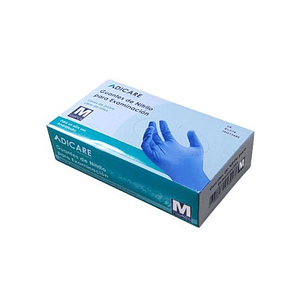 CAJA GUANTES NITRILO AZUL S/POLVO M 100 UNID. ADIOFFICE