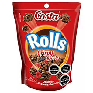 CHOCOLATE COSTA ROLLS CRISPY BERRIES 140 GRS.