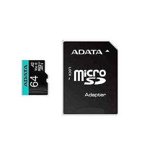 TARJETA DE MEMORIA ADATA MICRO SD 64GB V30 4K 100MB/S  A2 UHS-I C/ADAPTADOR